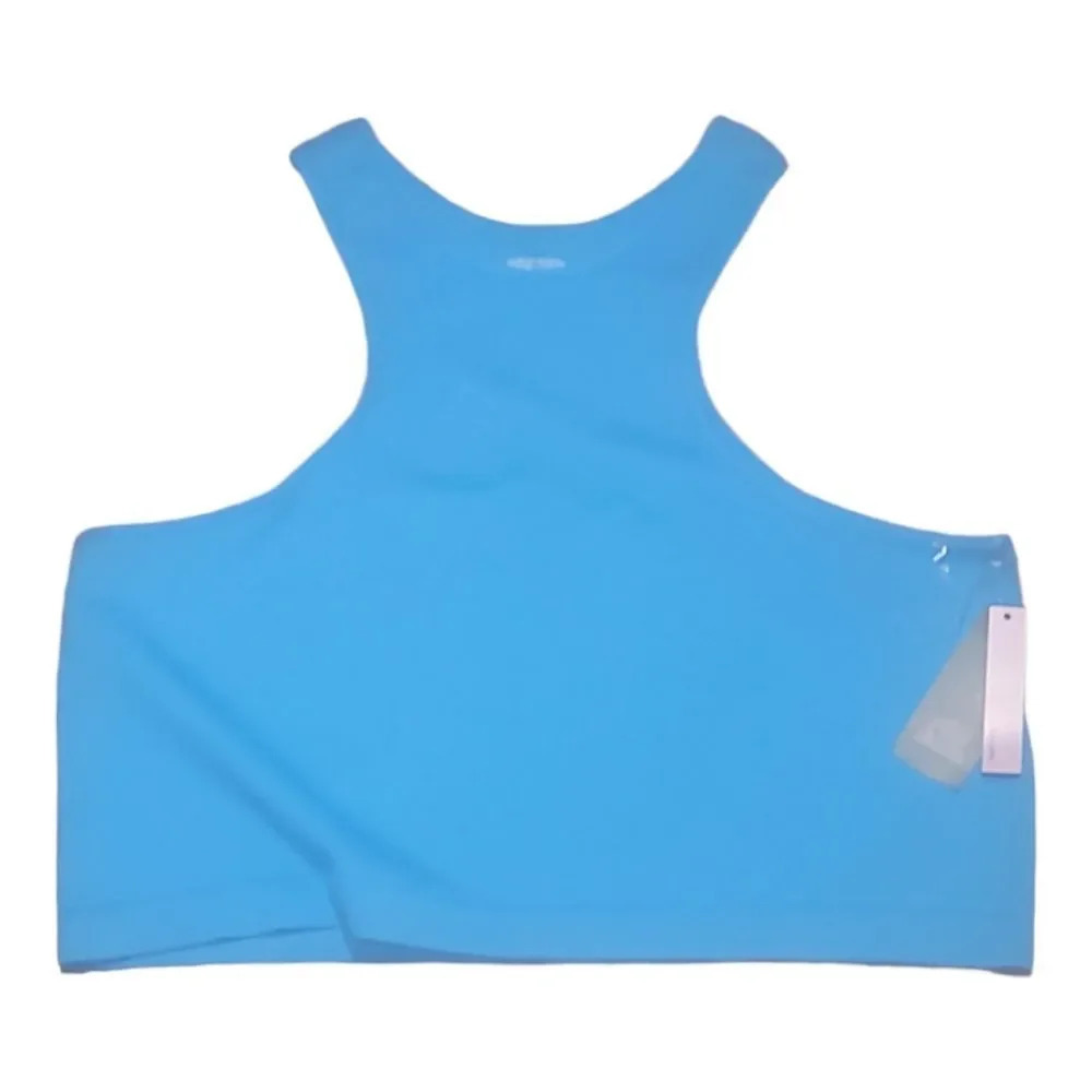 Wild fable plus size seamless ribbed high neck racerback style tank top sky blue